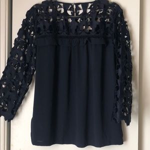 SOLD Loft lace sleeve top size M